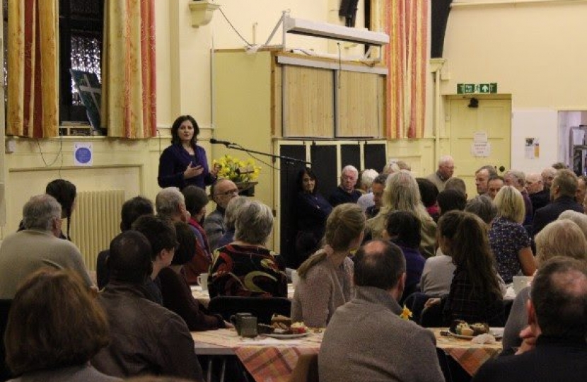 Caroline speaking at the Winter Night Shelter