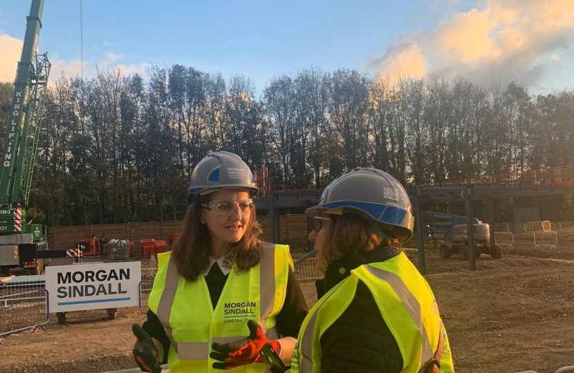 Caroline visiting the Summerdown School site