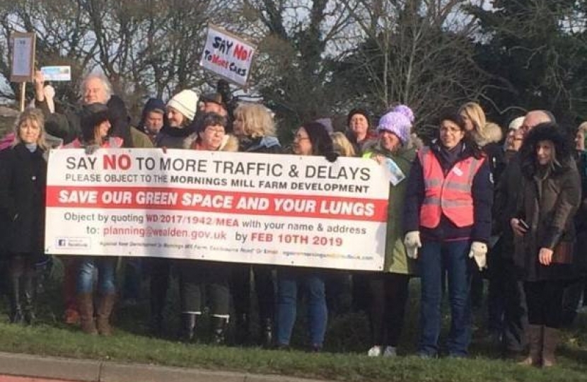 Caroline joining protestors against Mornings Mill Farm