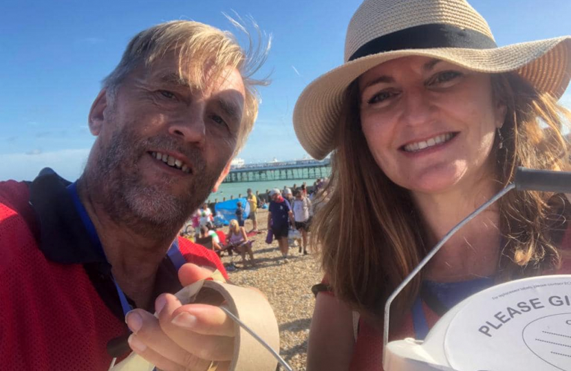 Caroline & Nick collecting at Airbourne 