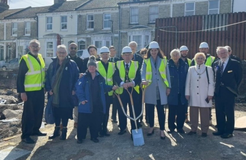 Caroline and the Mayor for the ground breaking