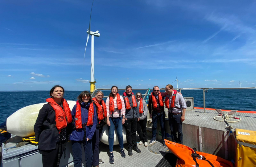 Caroline visiting the wind farm