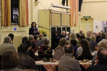 Caroline speaking at the Winter Night Shelter