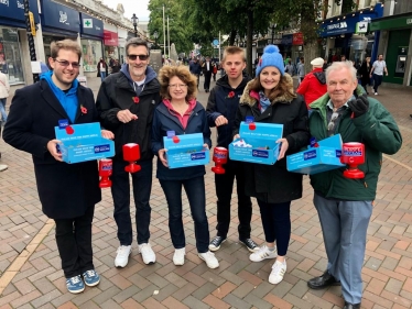 Caroline and the team out selling poppies for the Legion's Poppy Appeal