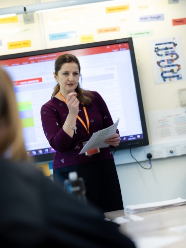 Caroline back in the classroom