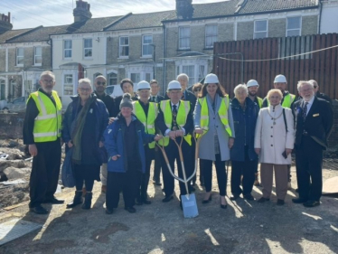 Caroline and the Mayor for the ground breaking